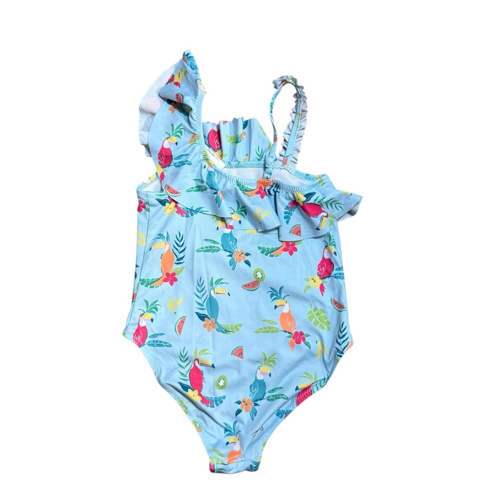 ZARA Girls Tropical Print One-Piece Swimsuit 4–5Y - Picture 2 of 7